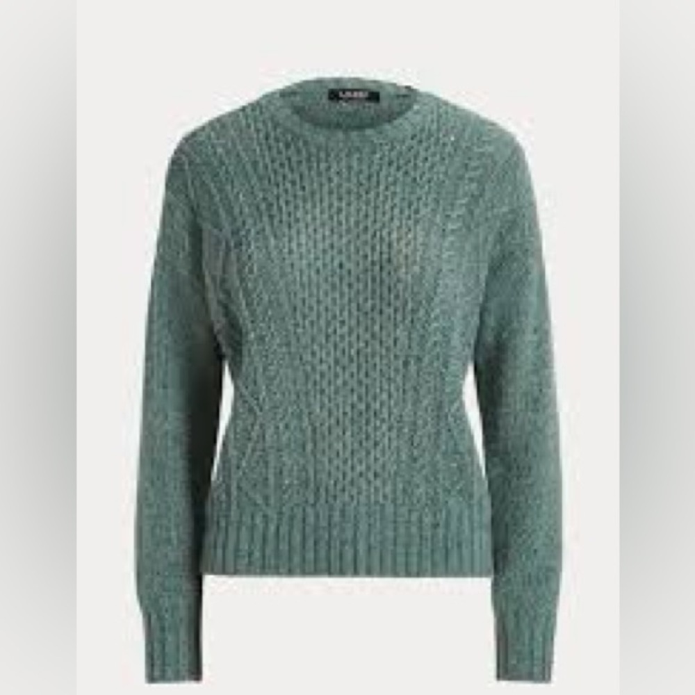 LAUREN RALPH LAUREN WOMEN'S S WOOL-BLEND GREEN SWEATER SIZE XL